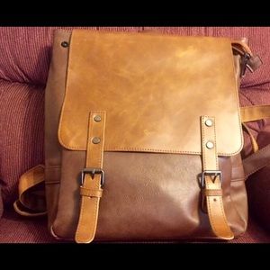 Leather backpack purse